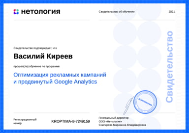 Оптимизация рекламных кампаний и продвинутый Google Analytics